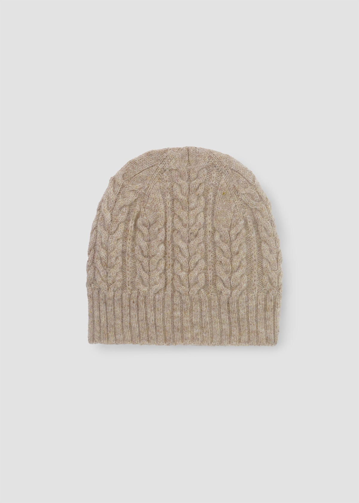 Brogan Lambswool Knitted Hat in Cream Marl