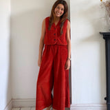 Caitlin Organic Cotton Cord Trouser in Burnt Orange S Preloved