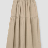 Cecilia Organic Cotton Poplin Skirt in Sand