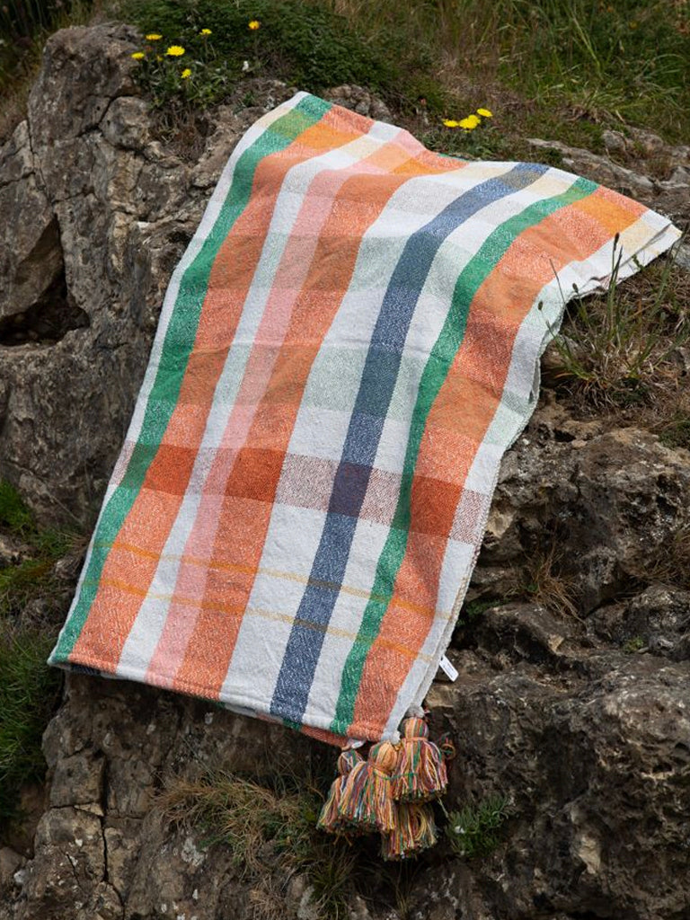Recycled Checked Cotton Throw