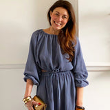 Cordelia Organic Cotton Top in Pewter by HANNAH BEAUMONT