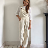 Dusty Organic Cotton Cord Dungarees in Off White