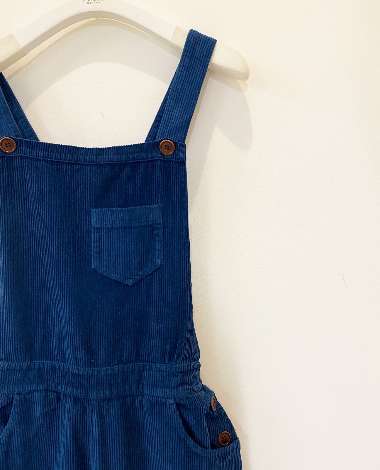 Dusty Organic Cotton Cord Dungarees in Navy
