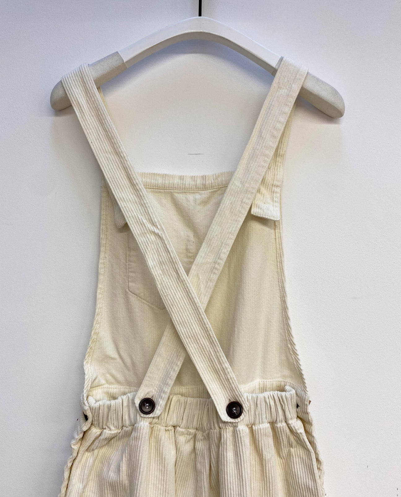 Dusty Organic Cotton Cord Dungarees in Off White