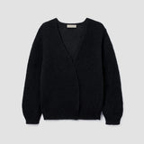 Evelyn Mohair Knitted Cardigan in Black