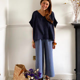 Evora Organic Cotton Trousers in Pewter by HANNAH BEAUMONT