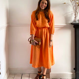 Ezili Organic Cotton Dress in Apricot by HANNAH BEAUMONT