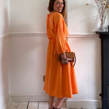 Ezili Organic Cotton Dress in Apricot by HANNAH BEAUMONT