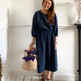 Ezili Organic Cotton Dress in Navy by HANNAH BEAUMONT