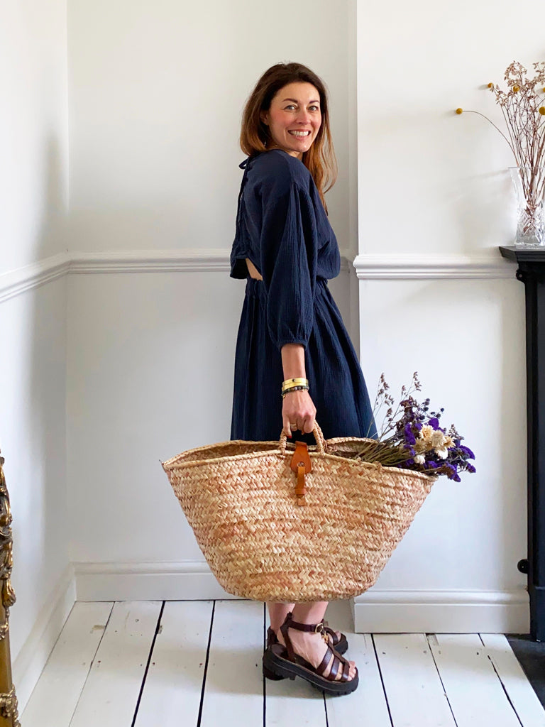 Ezili Organic Cotton Dress in Navy by HANNAH BEAUMONT