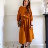 Ezili Organic Cotton Dress in Pecan by HANNAH BEAUMONT