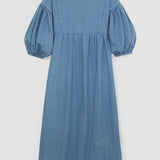 Harumi-Leigh Organic Cotton Denim Dress in Chambray Blue