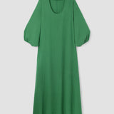 Henrietta Organic Cotton Cheesecloth Dress in Palm Green