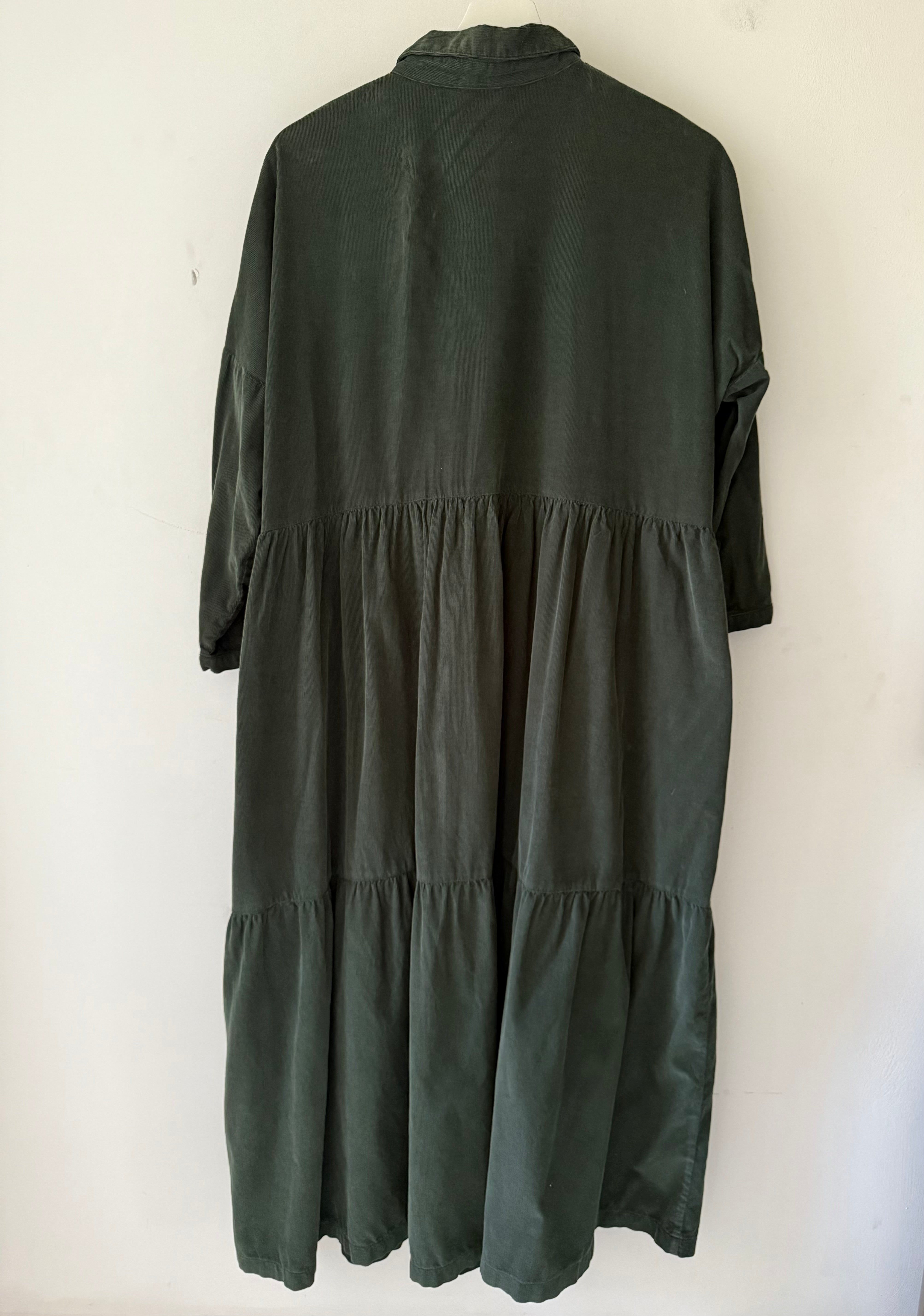 Cass Organic Cotton Corduroy Dress in Army S Preloved