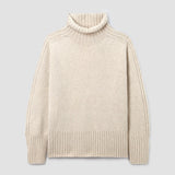 Isabella Lambswool Knitted Jumper in Off White Marl