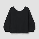 Ivy Organic Cotton Cheesecloth Top in Black