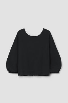 Ivy Organic Cotton Cheesecloth Top in Black