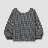 Ivy-Cay Organic Cotton Double Gauze Top in Monochrome Gingham