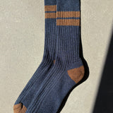 Jenni Organic Cotton Socks in Navy Marl and Brown