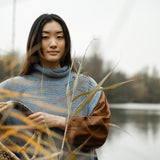 Kanon Recycled Wool Knitted Vest in Sky Blue Marl