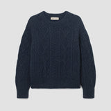 Kelly Lambswool Knitted Jumper in Navy Marl