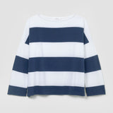 Leia-Sue Organic Cotton Top in Midnight and White Bold Stripe