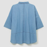 Lissie-Leigh Organic Cotton Denim Shirt in Chambray Blue