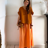 Lulu Organic Cotton Skirt in Apricot by HANNAH BEAUMONT