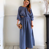 Lulu Organic Cotton Skirt in Pewter by HANNAH BEAUMONT