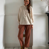 Maisie-Jane Organic Cotton Brushed Twill Trouser in Cinnamon