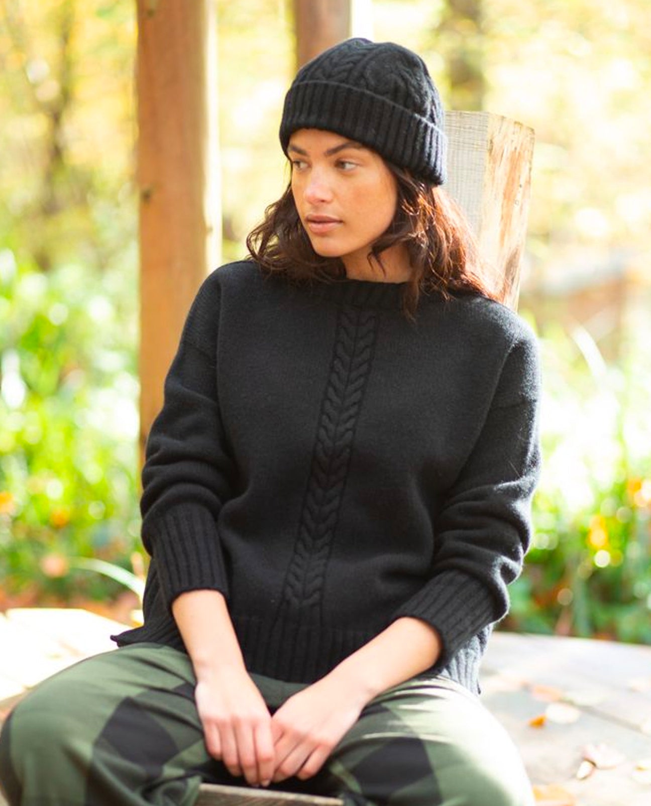 Marney Lambswool Jumper in Black