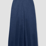 Mio-Leigh Recycled Cotton Blend Knitted Skirt in Denim Blue