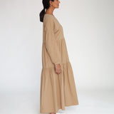 Mirabelle Organic Cotton Dress in Camel XS Preloved