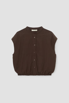 Nancy Organic Cotton Jersey and Poplin Shirt in Cacao