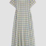 Nathalia-Cay Organic Cotton Seersucker Dress in Pastel Gingham by HANNAH BEAUMONT