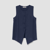 Olivia-May Linen Waistcoat in Midnight