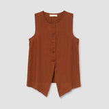 Olivia-May Linen Waistcoat in Russet