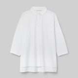Reese Organic Cotton Jersey and Poplin Shirt in White