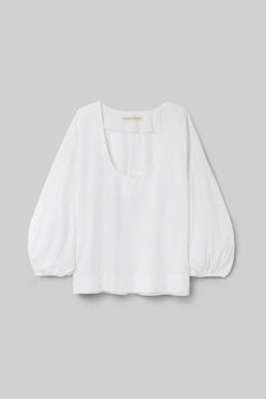Renee Organic Cotton Poplin Top in White