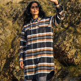 Rochelle Organic Cotton Overshirt in Navy & Camel Check S Preloved