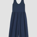 Rory Organic Cotton Jersey and Poplin Jumpsuit in Midnight