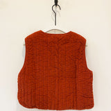 Rutland Organic Cotton Needlecord Quilted Gilet in Burnt Orange