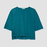 Shay Organic Cotton Jersey and Poplin Top in Pine