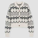 Sugi-Sue Organic Cotton Knitted Cardigan in Ecru Marl