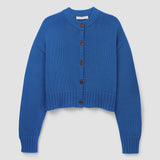 Sugi Organic Cotton Knitted Cardigan in Ink Blue