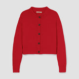 Sugi Cotton Linen Knit Cardigan in Scarlet