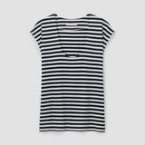 Tamsin-Sue Organic Cotton Jersey Stripe Top in Black & White Stripe