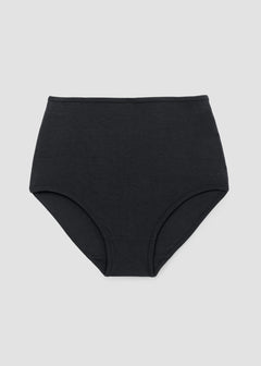 Yoka Bamboo & Organic Cotton Blend High Waist Briefs in Black