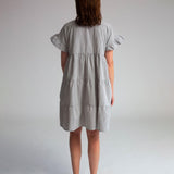 Ada Organic Cotton Gingham Dress in Black and White