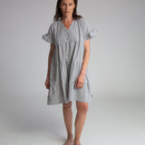 Ada Organic Cotton Gingham Dress in Black and White